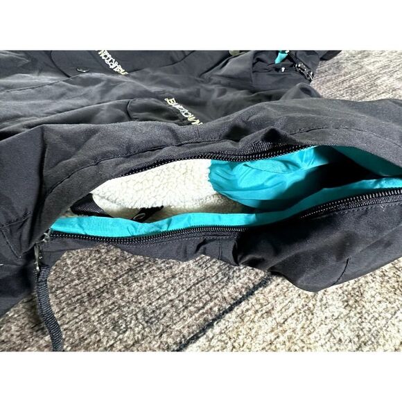 Burton Snowboard Ski Jacket Girls Large Black Hooded Sherpa lined - Picture 4 of 11
